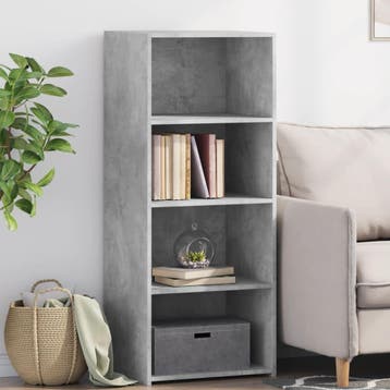 vidaXL Hoge kast 50x41x124 cm bewerkt hout betongrijs, Huis en Inrichting, Verzenden, Nieuw