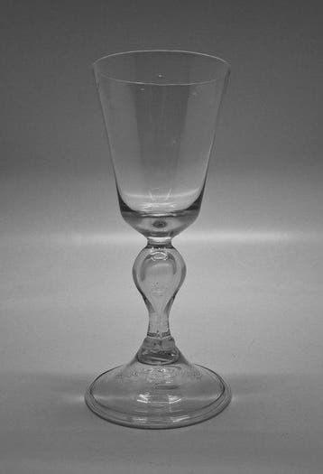 Wijnglas - Balustroid c1735 - Soda Glas - 18e Eeuw