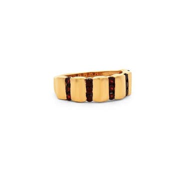 Zonder minimumprijs - Ring Zilver - 0.60ct. tw. Granaat -, Nieuw