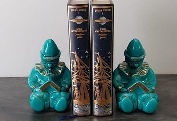 Serre-livres (2) - Pierrot - Céramique, Antiek en Kunst