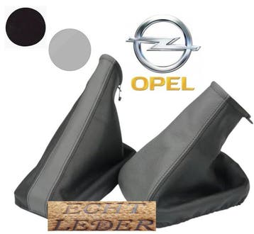 Echt Lederen Pook en Handremhoes OPEL Corsa C Zwart Grijs, Verzenden