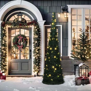 vidaXL Kunstkerstboom met verlichting pop-up 210 cm groen, Verzenden, Nieuw