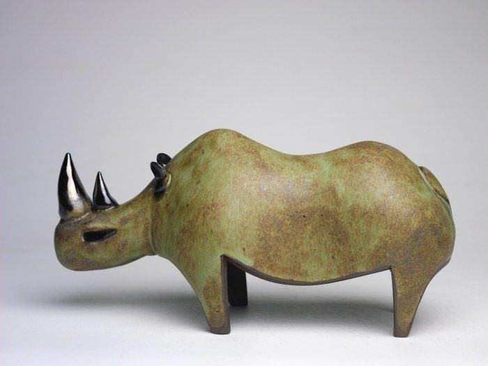 Urszula Despet - Green Rhinoceros, Antiquités & Art, Art | Objets design