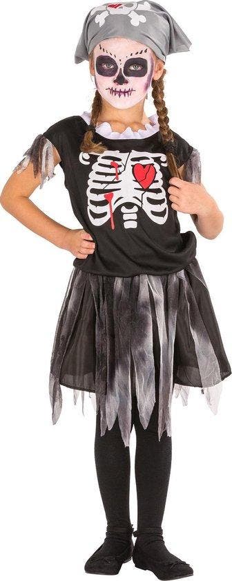2dekans | dressforfun - piratenskeletkostuum 128 (8-10y) -, Kinderen en Baby's, Carnavalskleding en Verkleedspullen, Ophalen of Verzenden