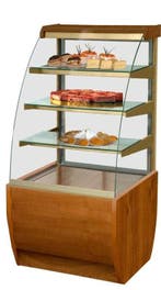 Koelvitrine | Hout-look | +4°C/+15°C | 4 Niveaus |, Verzenden