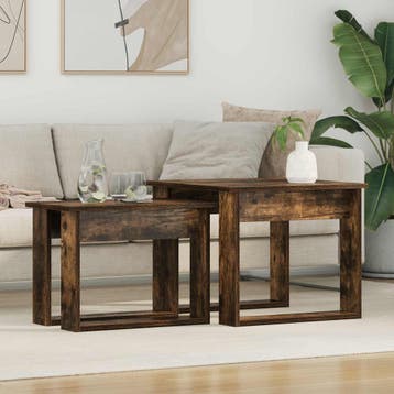 vidaXL Koffietafel Set 2 st Rook Eiken 50 x 52 x 42 cm, Verzenden, Nieuw