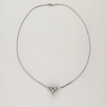 Collier - 18 carats Or blanc Diamant (Naturelle), Nieuw