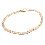 Tricolor gouden gematteerde schakelarmband, Ophalen of Verzenden