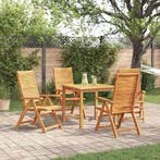 vidaXL Tuin Eettafel Set 5 pcs Bruin Massief Acacia Hout, Verzenden