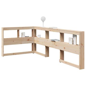 vidaXL Boekenkast Hoofdeinde L-vormig 90 cm massief, Verzenden, Nieuw