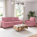 vidaXL bank / zetelstel 2 pcs Roze Fluweel, Verzenden, Nieuw