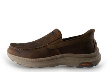 Skechers Instappers in maat 43 Bruin, Kleding | Heren, Schoenen, Bruin, Verzenden, Overige typen, Zo goed als nieuw