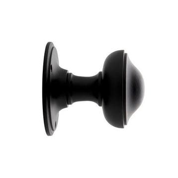 Vaste ronde deurknop 80mm in mat zwart - voor binnen en b..., Ophalen of Verzenden, Nieuw, Koper of Messing, Overige typen
