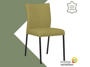Leren eetkamerstoel Basic - Toledo Mustard (mosterd) -, Huis en Inrichting, Overige kleuren, Nieuw, Leer, Ophalen of Verzenden