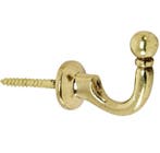 Schroefhaak Kogel 47mm messing gelakt, Nieuw, Overige materialen