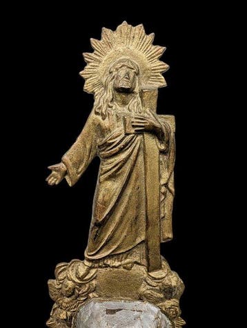 Antiek Wijwatervat - Bénitier mural - Jésus Christ - 25 cm -