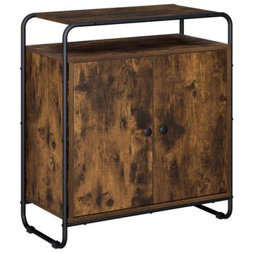 vidaXL Dressoir Gerookt eiken 68 x 35 x 75 cm Bewerkt hout, Verzenden, Nieuw