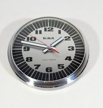 Wandklok - Gi/clock - Vintage Aluminium, Glas - 1970-1980, Antiek en Kunst