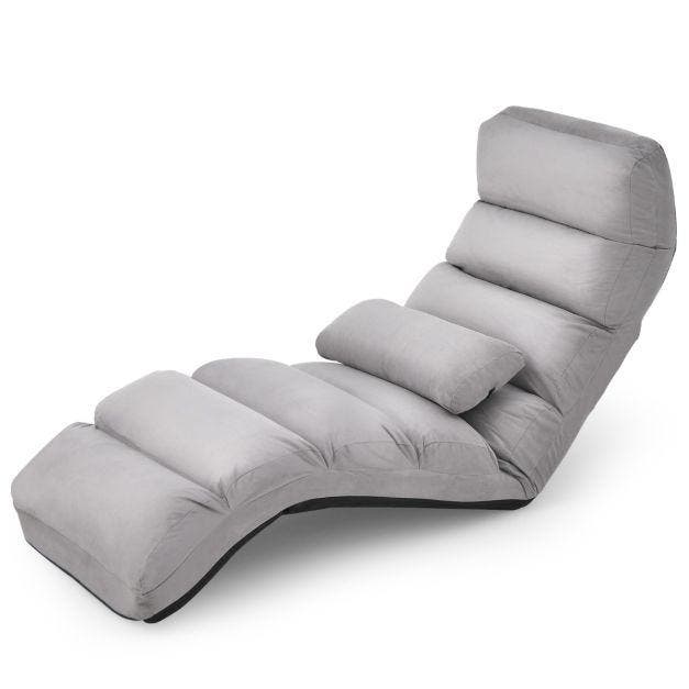 2dekans | Coast Opvouwbare Vloerstoel - Kunstleer - Grijs -, Maison & Meubles, Chaises, Enlèvement ou Envoi