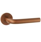 Deurklink Leona op rond rozet PVD brons