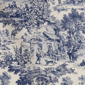 AA022 - Toile de Jouy Blauw - 100% katoen OEKO-TEX