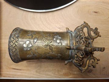 Art nouveau Vase doffrande - Bronze patiné - 1800-1850 -, Antiquités & Art