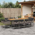 vidaXL 13-delige Tuinset met kussens poly rattan grijs, Verzenden, Nieuw, Tuinset
