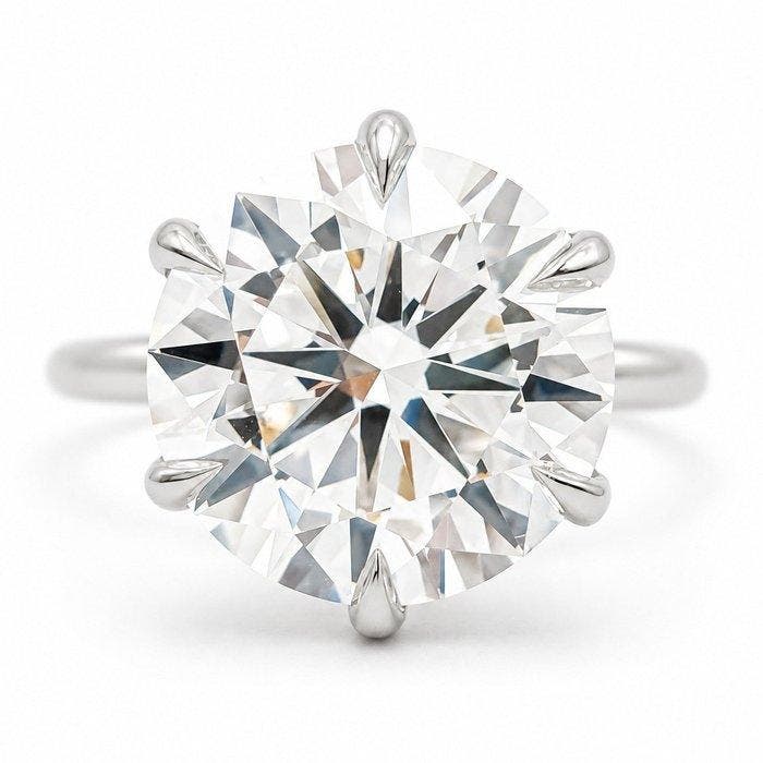 Bague - 18 carats Or blanc - 10.05ct. tw. Diamant (Cultivé, Handtassen en Accessoires, Ringen