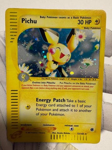 Pokémon - 2 Card - Pichu 22 Swirl Holo Rare + Pichu 22, Nieuw