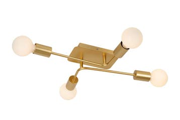 Lucide LESTER - Plafonnière - 4xE27 - Mat Goud /, Verzenden, Nieuw