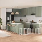 vidaXL Hondenhek inklapbaar met deur 8 panelen 640 cm, Verzenden, Nieuw