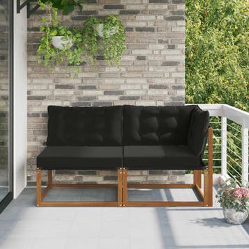 vidaXL 7 st Outdoor Midden- en Hoekbank Massief Acacia Hout, Verzenden