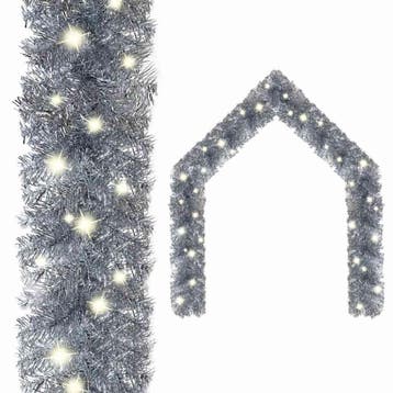 vidaXL Kerstslinger met LED-lampjes 10 m zilverkleurig, Divers, Noël, Verzenden