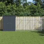 vidaXL Hondenhok met ren 165x1271x181 cm staal antraciet, Verzenden, Nieuw