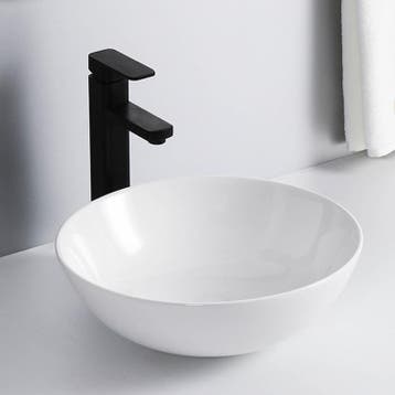 SALE - Luka 39 - Glans wit - Waskom -  -  - Keramiek -  Rond, Ophalen of Verzenden, Nieuw