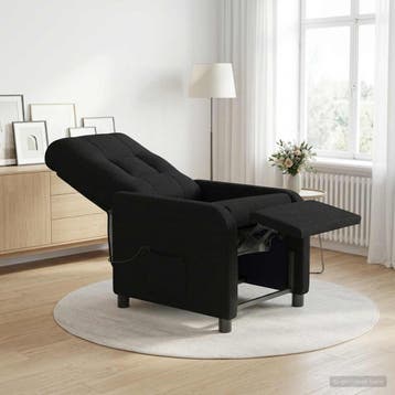 vidaXL Massage Relaxstoel Zwart Stof, Verzenden, Nieuw