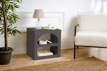 Evila Nachtkastje - Antraciet - Nieuw/Ongebruikt - Melamine, Huis en Inrichting, Verzenden, Nieuw, 45 tot 65 cm, Minder dan 55 cm