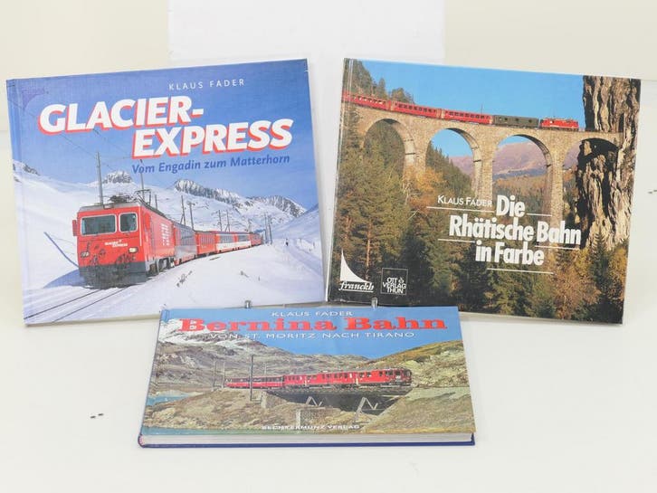 Set van 3 spoorwegenboeken Glacier-Express. Vom Engadin z..., Livres, Transport, Enlèvement ou Envoi