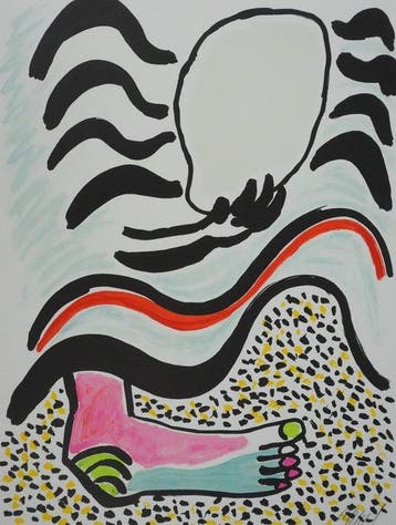 Karel Appel (1921-2006) - Pied rose