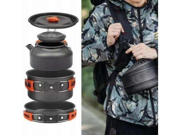 Veiling - Camping pannenset outdoor kookset, Caravanes & Camping, Accessoires de camping
