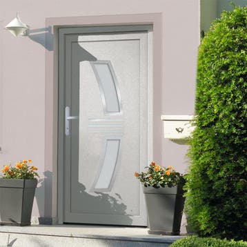 vidaXL Voordeur 88x200 cm PVC wit, Verzenden, Nieuw