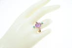 Bague - 9 carats Or rose - 3.01ct. tw. Améthyste - Diamant