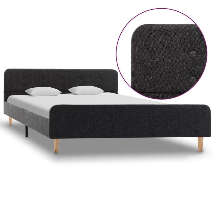 vidaXL Bedframe jute donkergrijs 140x200 cm, Huis en Inrichting, Slaapkamer | Bedden, Nieuw, Verzenden