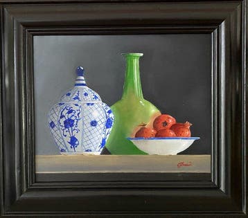 Ben Oude Breuil (1949) - Chinese dekselpot met oude fles en