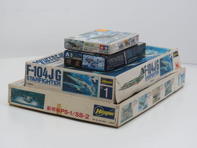 Schaal 1:32/1:72 Set 4St Hasegawa / Tamiya / Aoshima #71, Hobby en Vrije tijd, Modelbouw | Vliegtuigen en Helikopters, Gebruikt