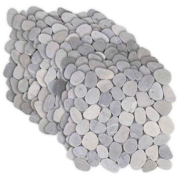 vidaXL Kiezeltegels Grijs 30 x 30 cm Rivier Kiezel, Verzenden, Nieuw