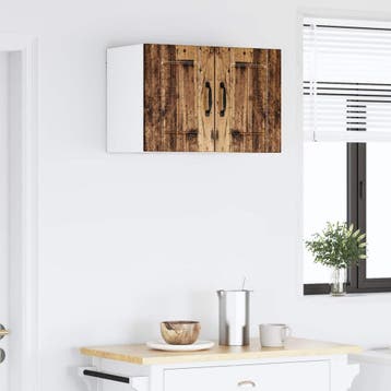 vidaXL Wandkast LUCCA 2 st Oud hout Bewerkt hout, Verzenden, Nieuw
