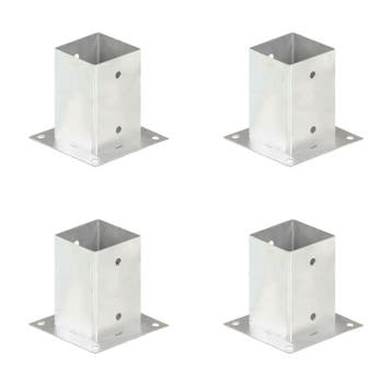 vidaXL Paalankers 4 st 91 mm gegalvaniseerd metaal, Tuin en Terras, Verzenden, Nieuw