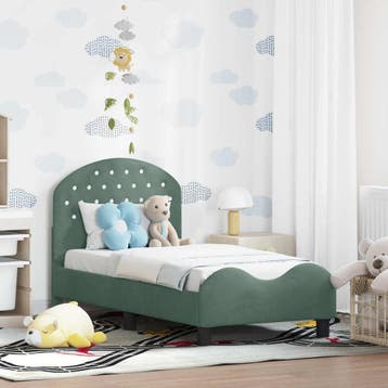 vidaXL Peuterbedframe met hoofdboard Zeegroen 70 x 140 cm, Verzenden, Nieuw