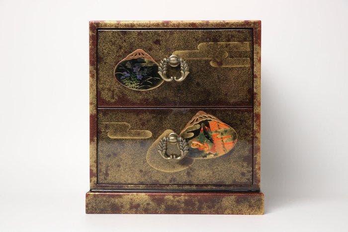 Sieradendoos - Hout - Clam-shell Maki-e-ladekasten, Antiek en Kunst, Antiek | Overige Antiek